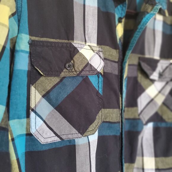 Metro Rue 21 Shirt Mens Size Small Plaid Brown & Black Button Up Casual Shirt - Picture 4 of 7